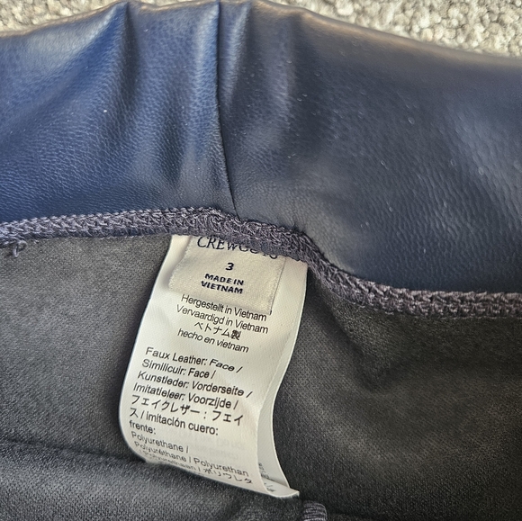 Crewcuts Girls Faux Leather Leggings, 3, Navy Blue - Picture 4 of 7